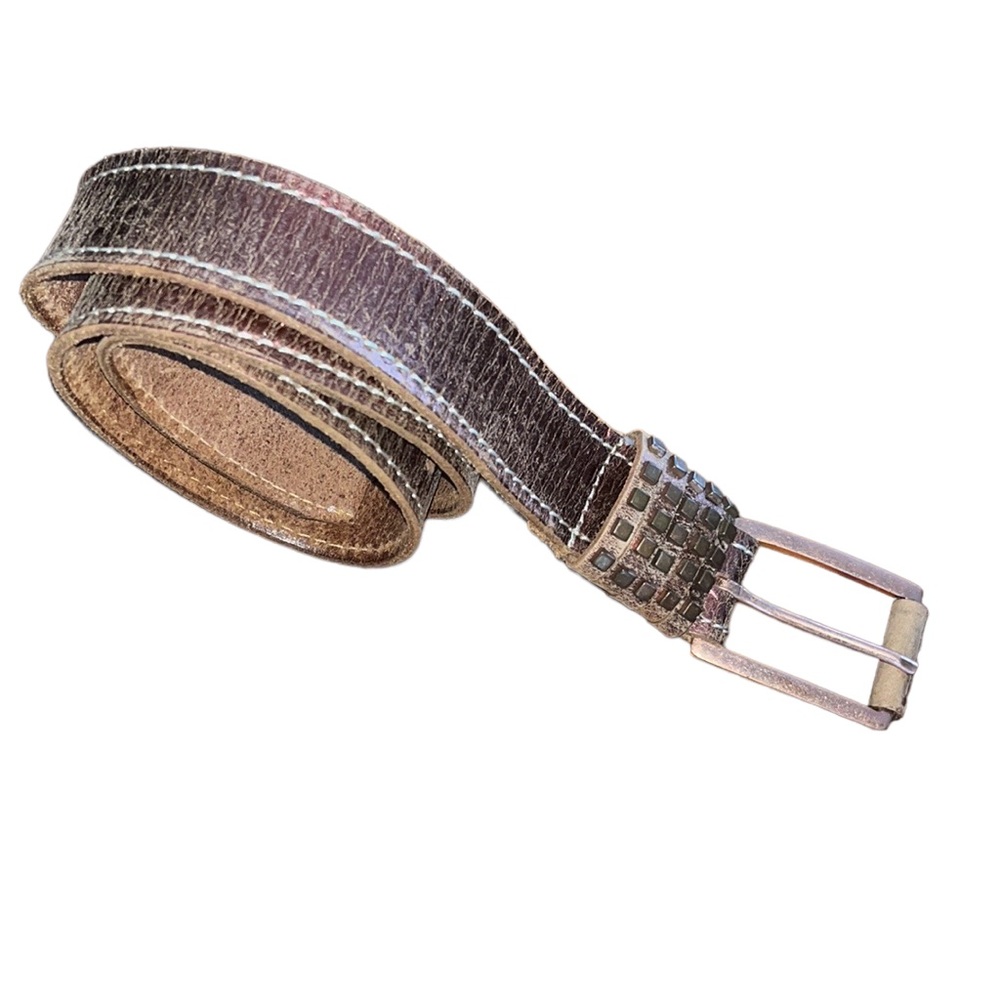 CALVIN KLEIN Leather Metallic Copper Tone Belt~S